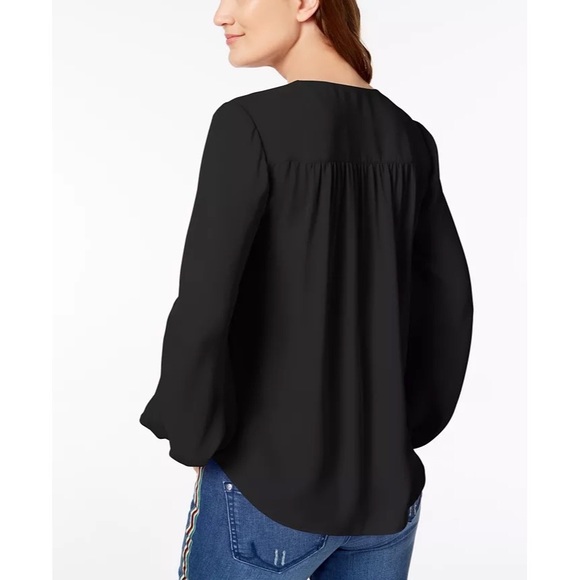 INC International Concepts Surplice Blouse - Black - Small - New With Tags - Picture 2 of 5